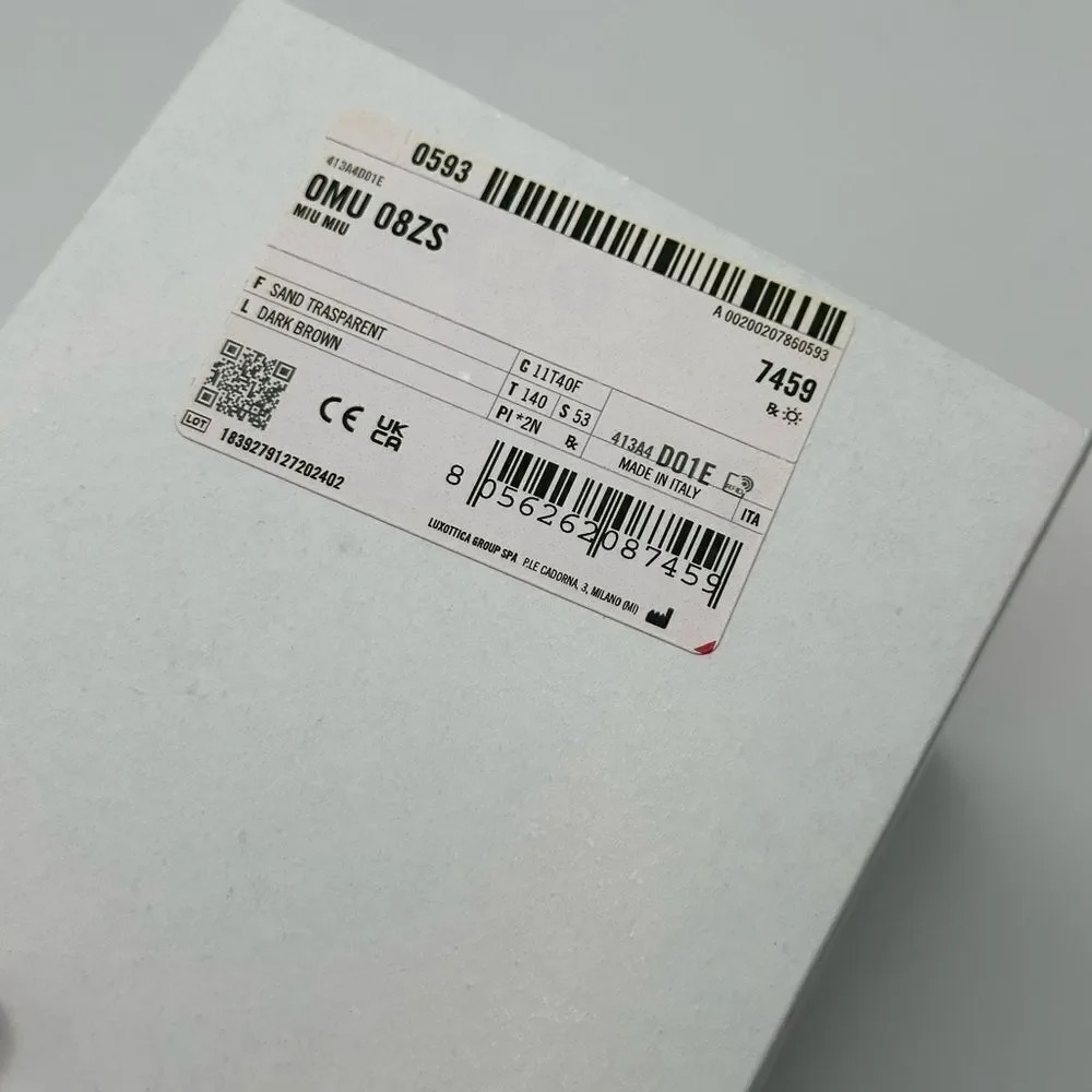 MIU MIU Sunglasses MU08ZS 11T40F Sand Transparent/Dark Brown Women NEW - Picture 13 of 13